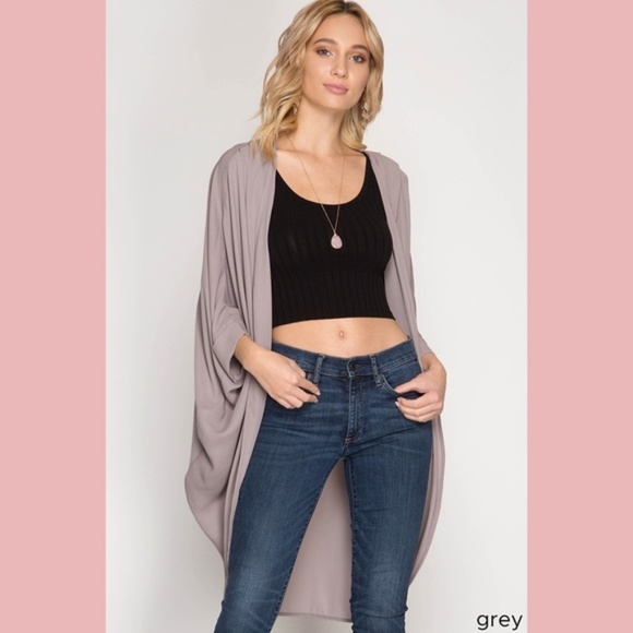 3/4 Sleeve Open Cardigan - Picture 2 of 2